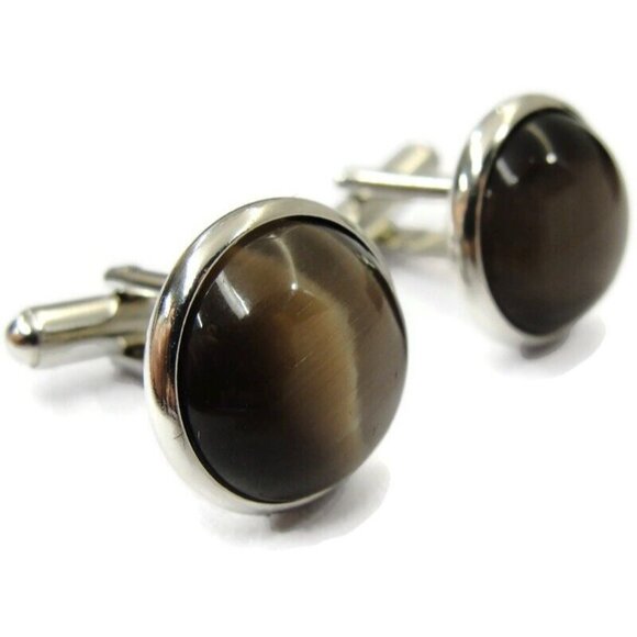 BachRach Silver Tone Cufflinks Round In Original Box - Picture 7 of 16